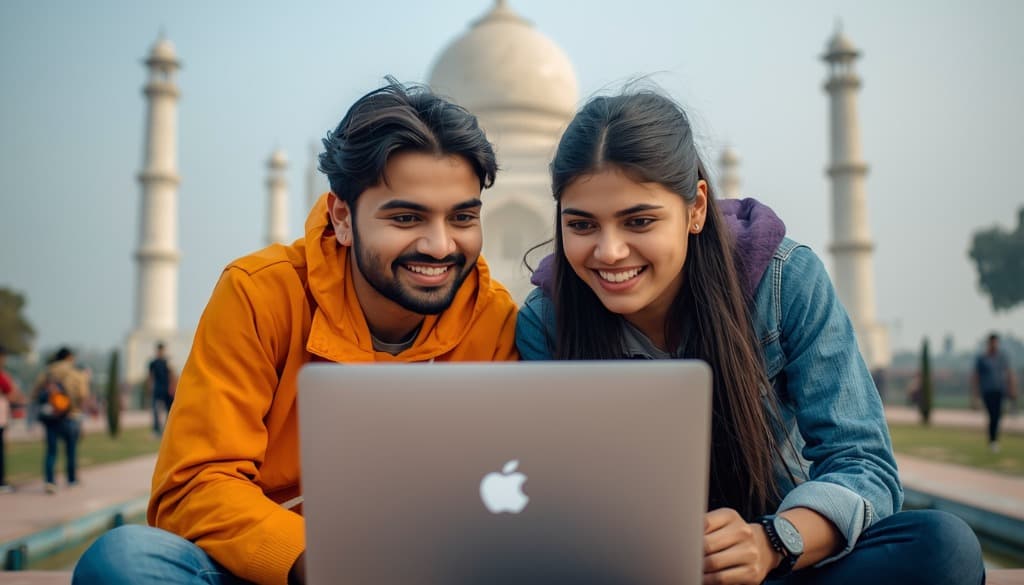 Students learning outdoors